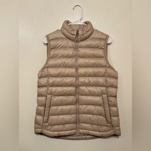 Quilted Puffer Vest - Taupe